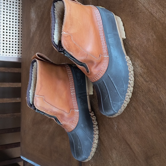 LL Bean-Sherpa- Lined Insulated Front Zip Vintage Bean Boots Made in Maine - Picture 6 of 8